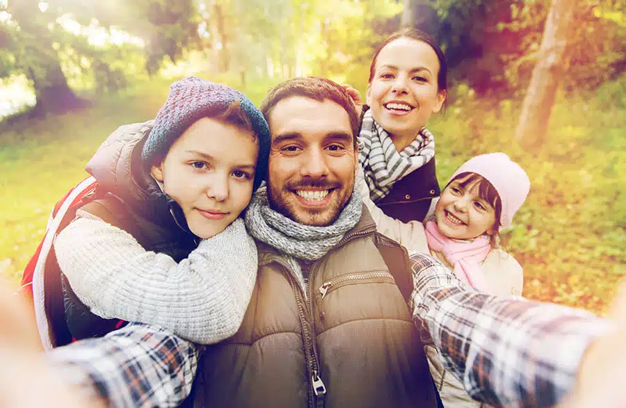 Family Posts Fall Selfie on Social Media