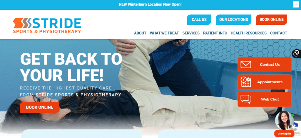 Stride Sports & Physiotherapy Homepage