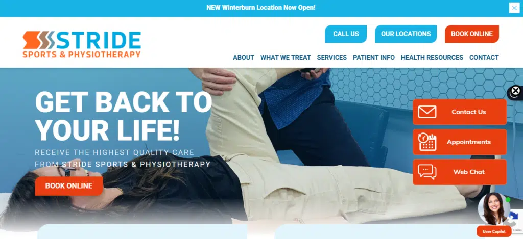 Stride Sports & Physiotherapy Homepage