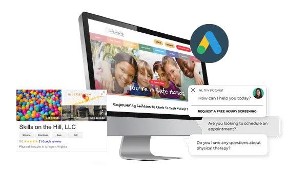 Skills on the Hill Pediatric Therapy Website Google Ads and Marketing