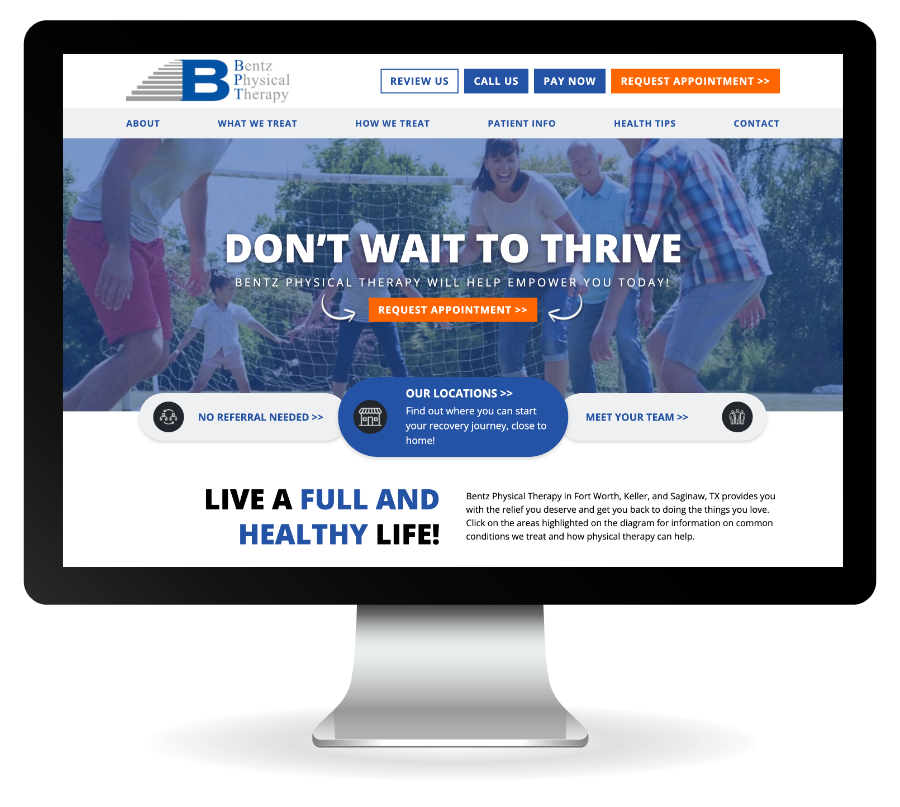 Bentz-physical-therapy-marketing-website