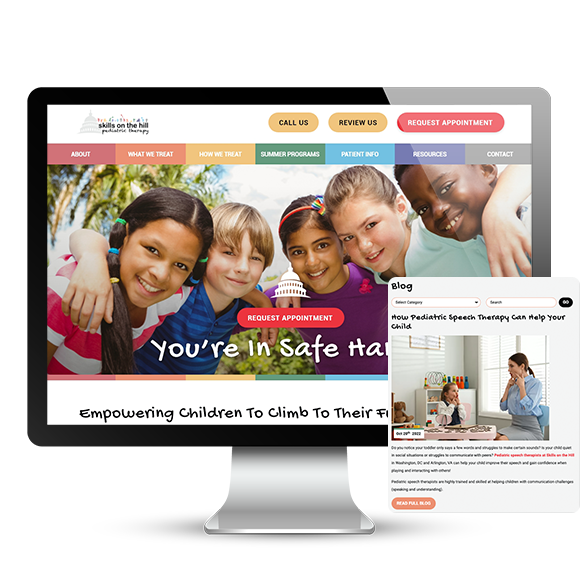 Skills on the Hill pediatric therapy website with blog