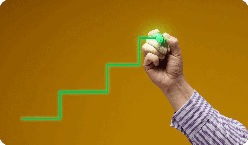 a graph going upwards