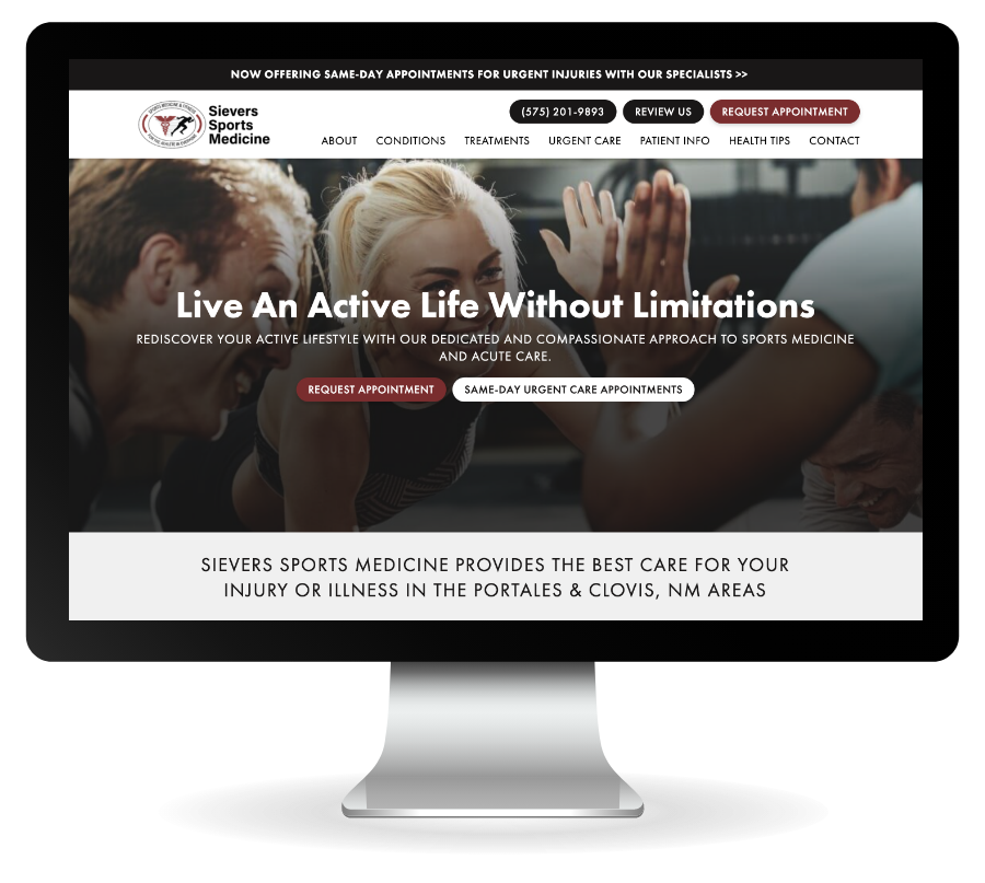 Sievers-sports-medicine-marketing-website-practice-promotions