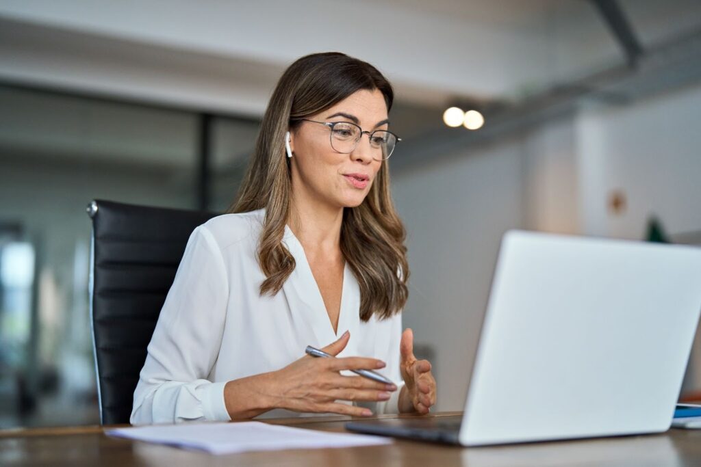 An agency representative onboarding their PT client during a video call.