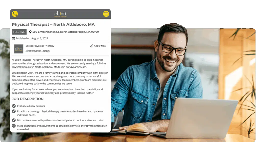 Physical Therapist looking at Hiring screen