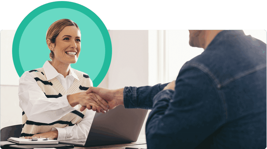 Smiling Physical therapist in hiring interview