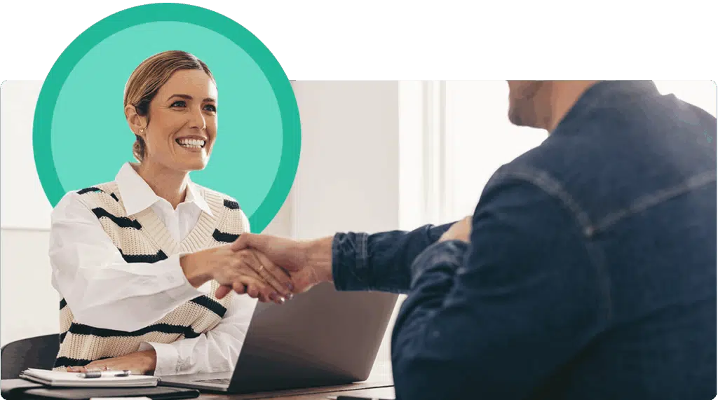 Smiling Physical therapist in hiring interview