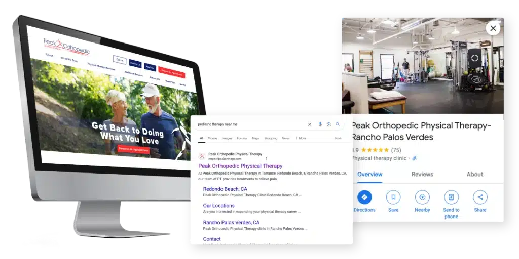 peak-orthopedic-website-on-google-search-results