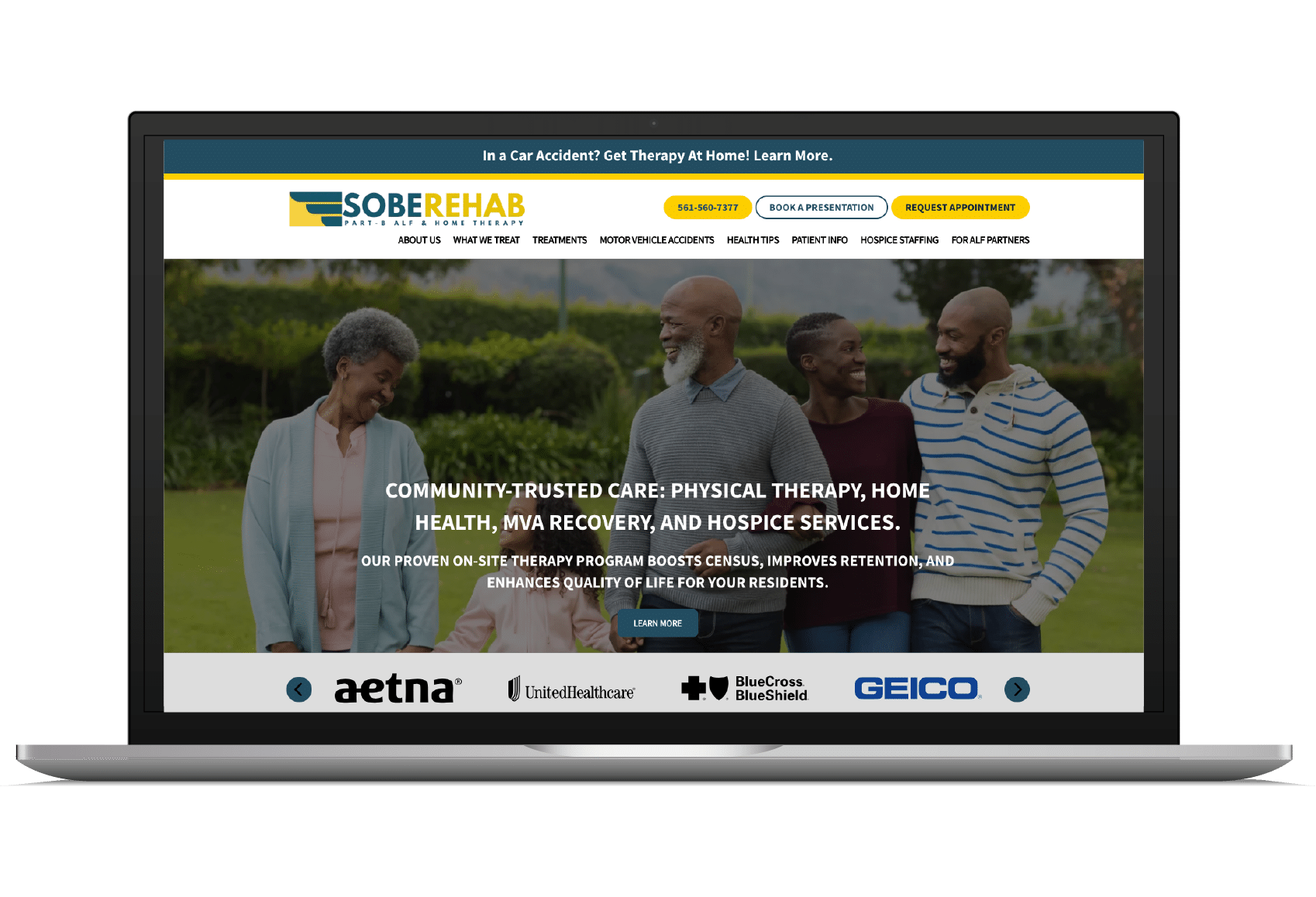 Sobe Rehab PT website mockup