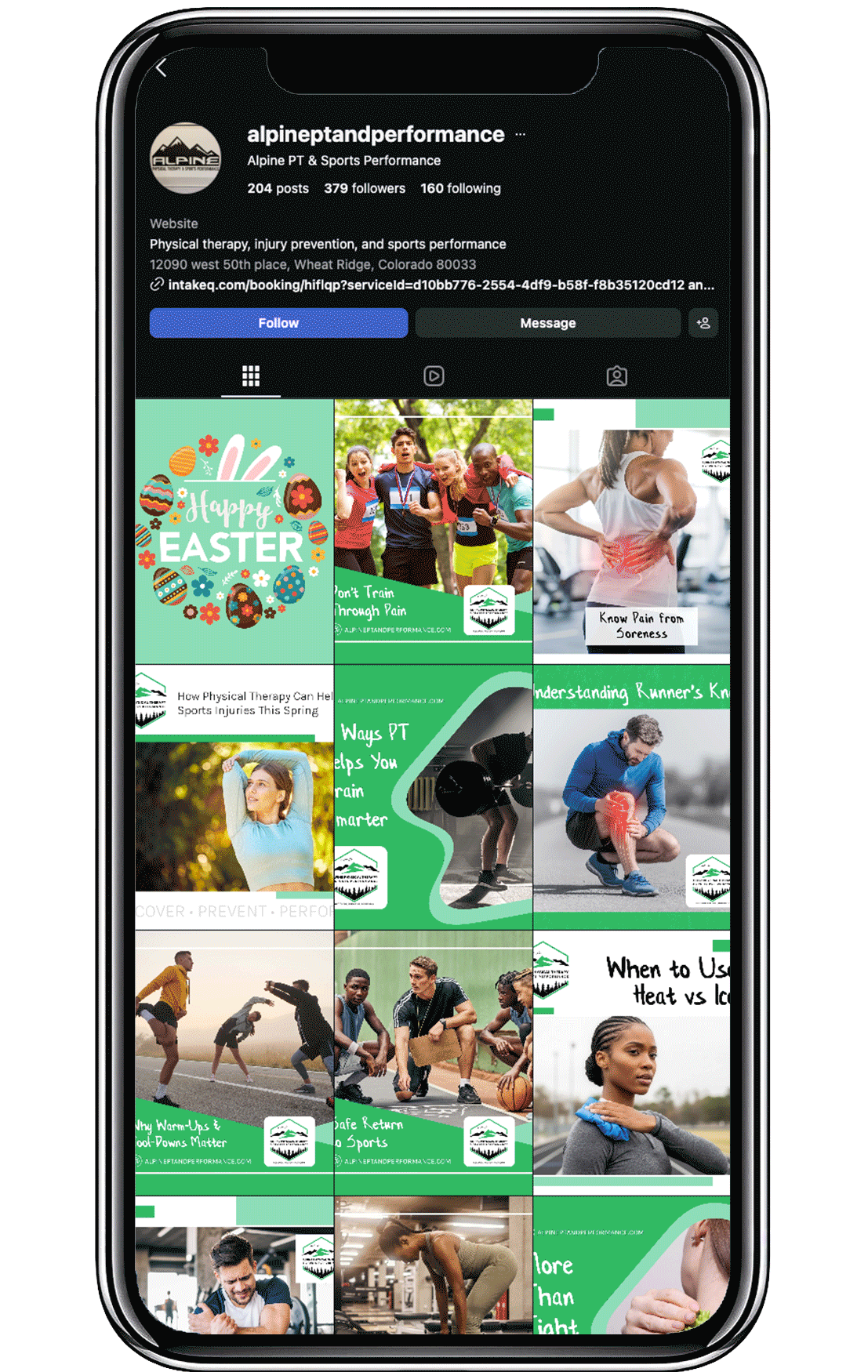 Alpine PT sports social media marketing