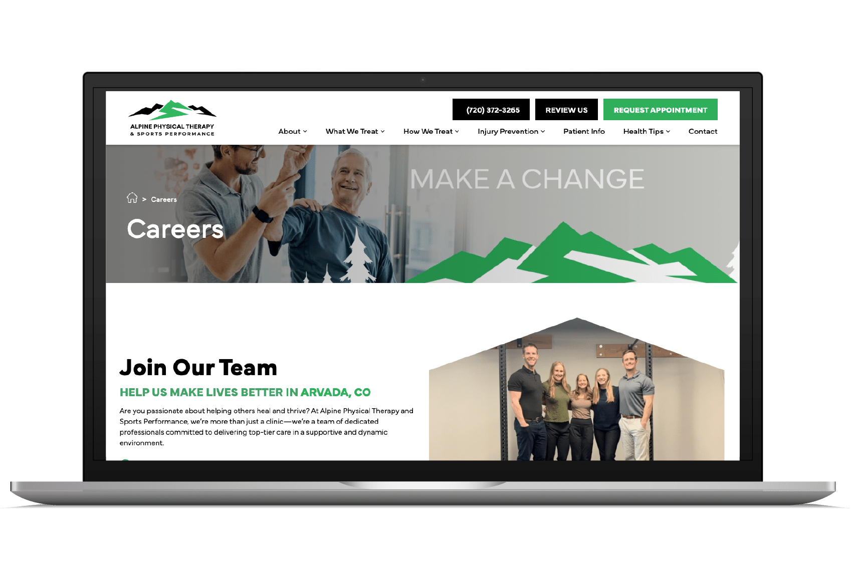 Alpine PT website careers page