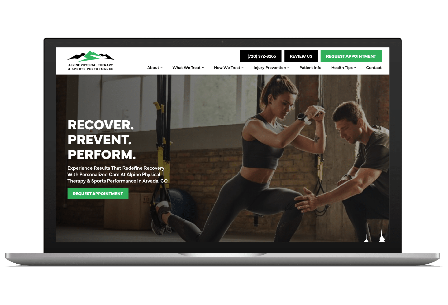 Alpine PT website mockup