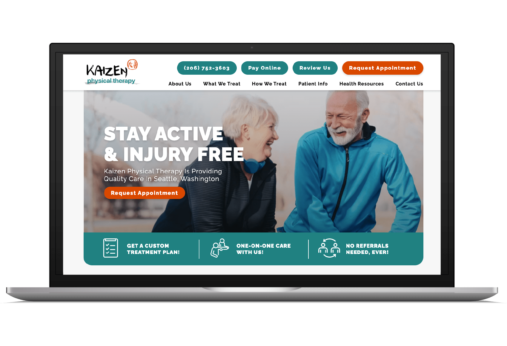 Kaizen PT website mockup