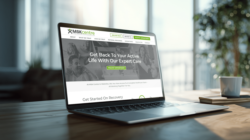 MSK Centre rehab website mockup