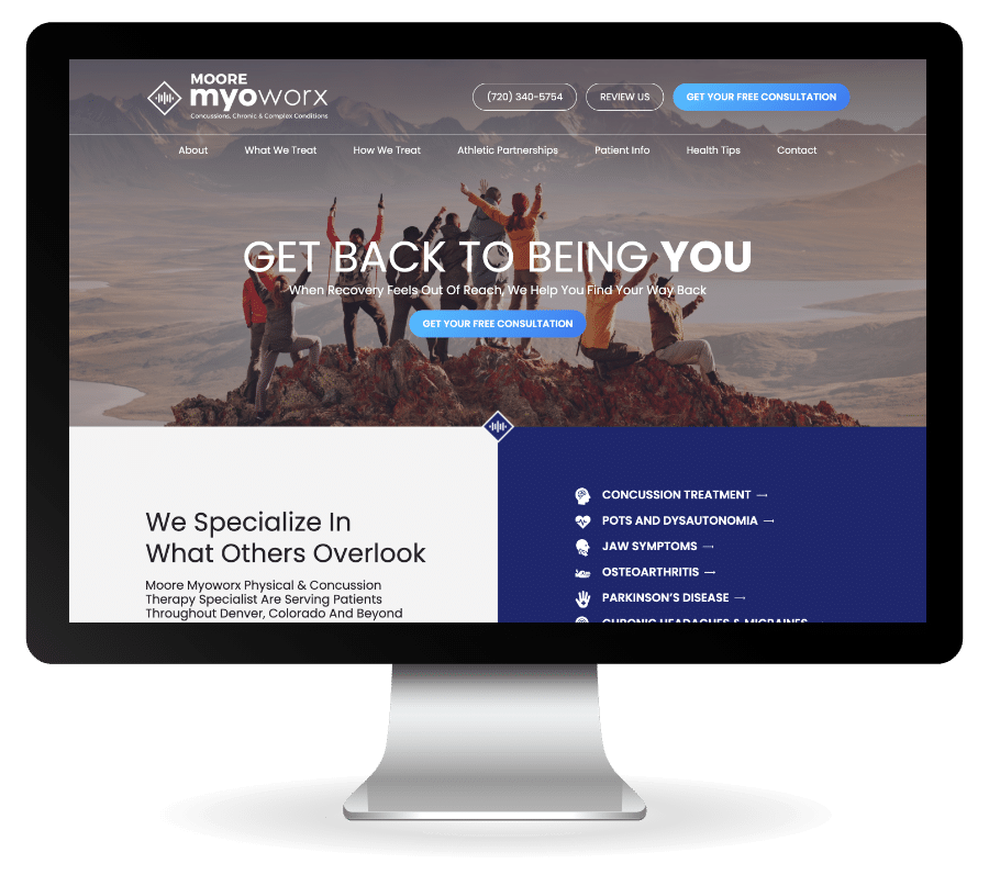 Moore Myoworx Physical & Concussion marketing website – 1