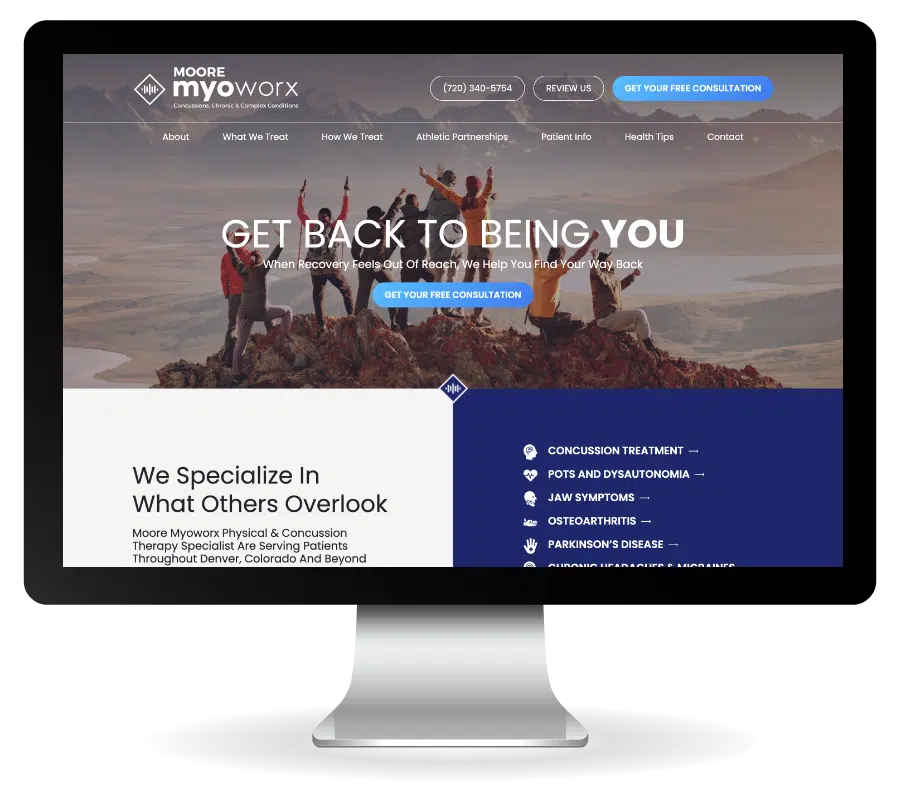 Moore Myoworx Physical & Concussion marketing website – 1