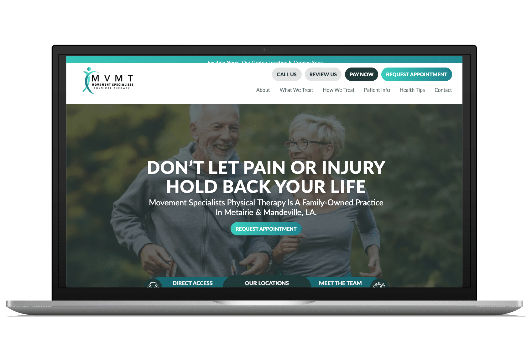 Movement Specialists PT website mockup