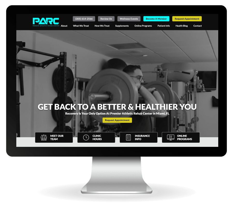 Premier Athletic Rehab Center (PARC) physical therapy clinic in Miami, FL-marketing-website-practice-promotions – 5