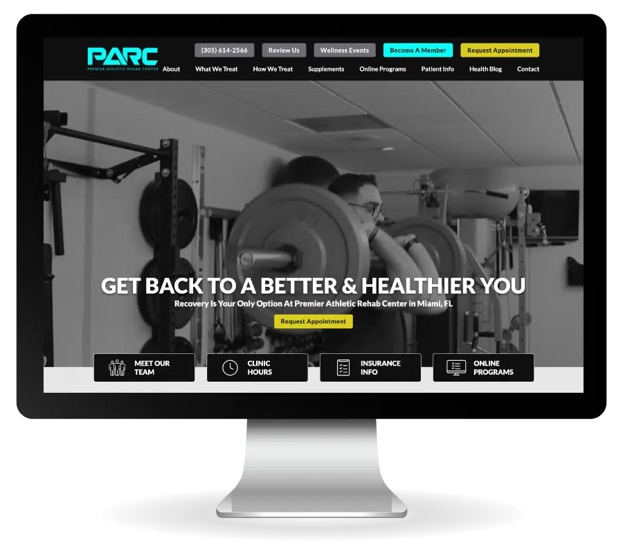 Premier Athletic Rehab Center (PARC) physical therapy clinic in Miami, FL-marketing-website-practice-promotions – 5