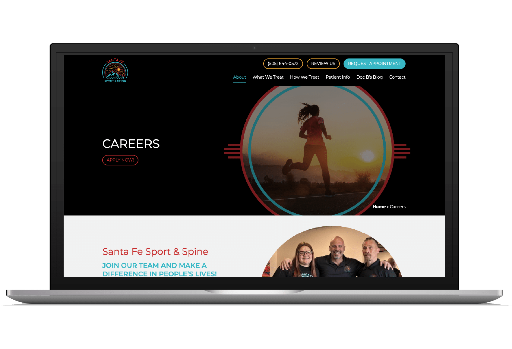 Physical therapist hiring careers page design