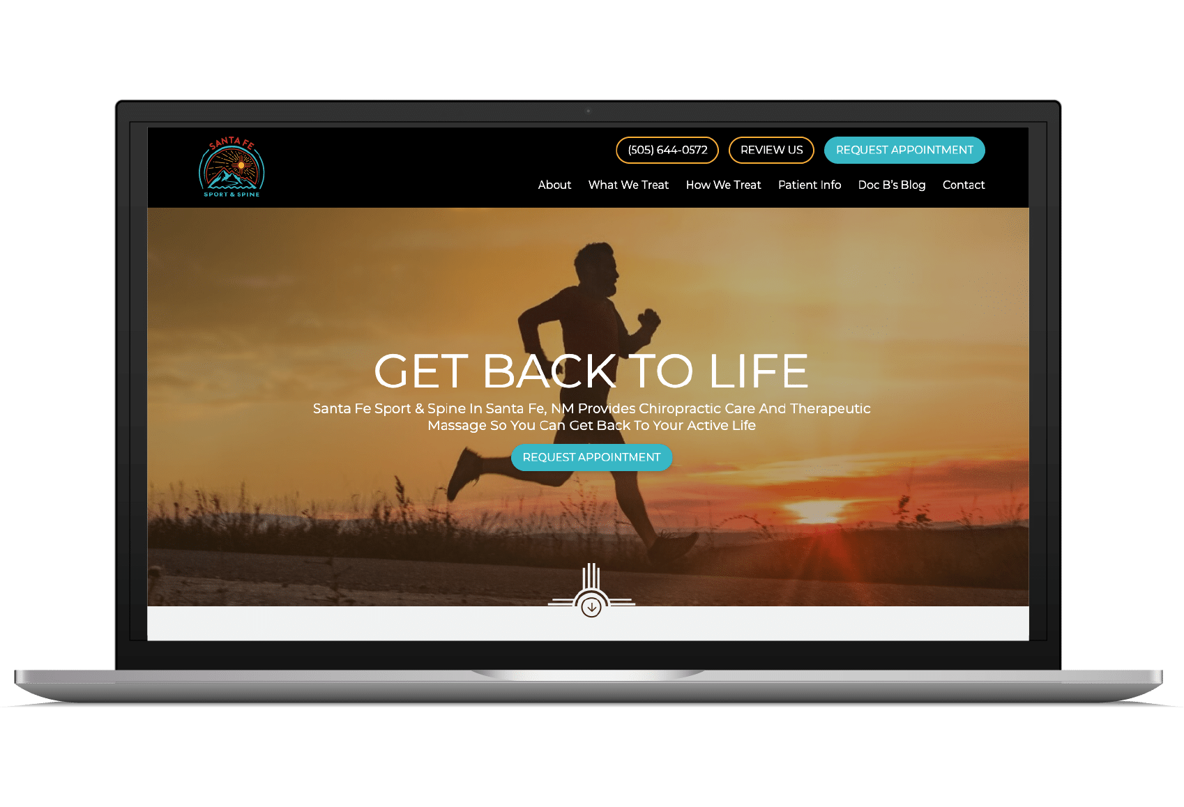 physical therapy website design mockup