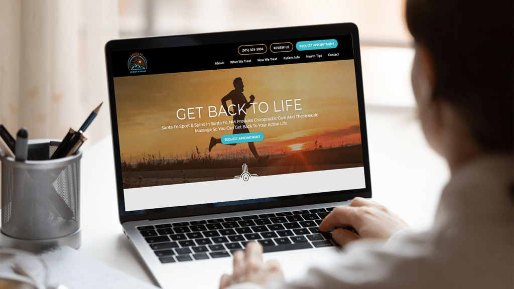 Santa Fe Sport Spine website mockup