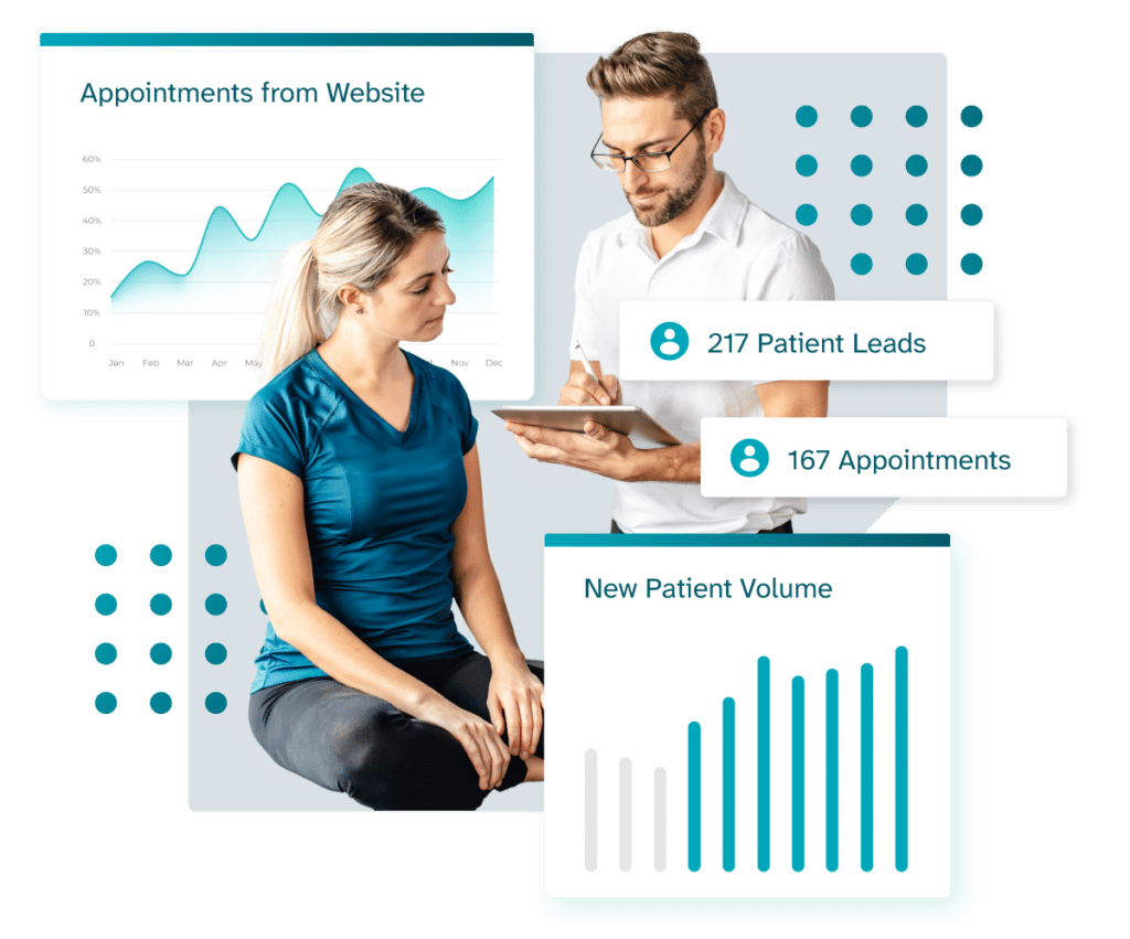 physical therapist with new patient volume statistics