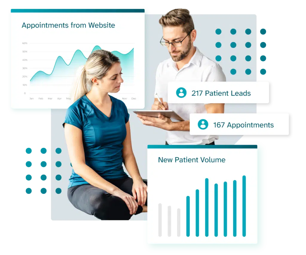 physical therapist with new patient volume statistics